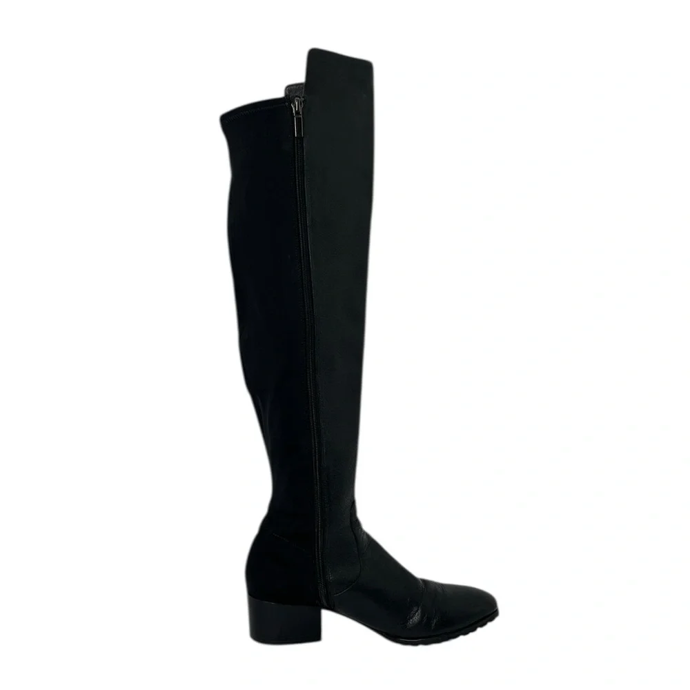 KENNETH COLE Black Leather Over the Knee-High Boots Sz 37.5